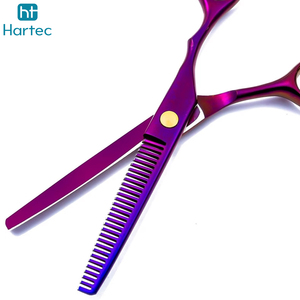 2026 Stainless Steel High-Performance 6.0 inch Purple Color OEM ODM Service Ultra-Sharp Dual-Edge Thinning Shears - Product Image 6