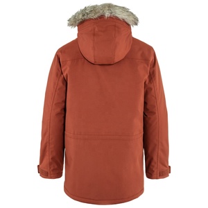 <b>Men's</b> Hooded Puffer <b>coat</b> <b>Long</b> Length Thick Polyester Winter Casual Waterproof Fur Trim Zipper Closure Solid Color - Product Image 2