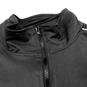 Ensemble de survêtement noir uni avec logo personnalisé, veste rétro zippée et pantalon évasé à pattes d'éléphant pour homme, ensemble sportswear deux pièces - Product Image 6