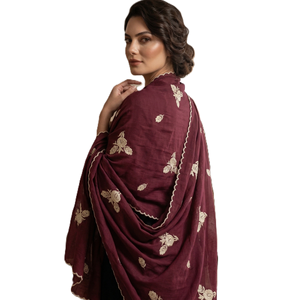 Lot de 12 écharpes en voile de coton pour femmes, brodées de fleurs et de strass, douces, légères et respirantes, pour usage quotidien - Product Image 1