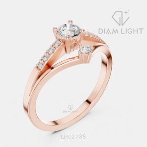 Bague de promesse en or blanc 14 carats avec diamant de laboratoire rond certifié IGI 0,25 carat, couleur F+, clarté VS+, pour femme, idéale pour un cadeau - Product Image 4