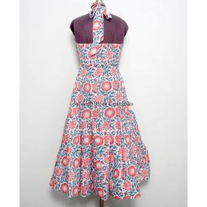 Robe midi à imprimé floral multicolore, robe d'été à manches longues, robe en coton tendance, tenue de soirée occidentale, robe une pièce pour femmes - Product Image 5