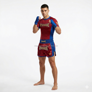 Conjuntos de Rash Guard y Shorts de Muay Thai Personalizados al por Mayor, Shorts de Boxeo por Sublimación, Pantalones Cortos de Kickboxing, Rash Guard MMA, Fabricante ODM - Product Image 1