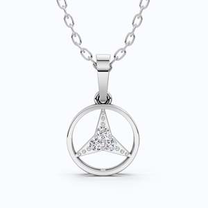 สร้อยคอจี้เพชรทรงกลมเรียบหรู 3 เม็ด ทองคำ 14K ชุบโรเดียม ได้รับการรับรองจาก IGI เพชรเพาะเลี้ยงในห้องปฏิบัติการ เหมาะสำหรับเป็นของขวัญสำหรับงานเลี้ยง - Product Image 2