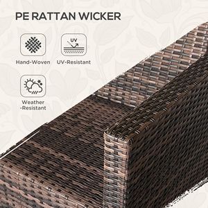Set Divano da Esterno in Rattan PE a 5 Pezzi con Poltrone e Poggiapiedi, Marrone Misto - Product Image 4