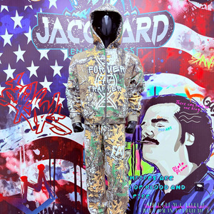 Custom Vintage Camo Design Men's Acid Washed Fleece Fabric Zipper Street Style Baggy Jogger <b>Sweatpants</b> <b>Set</b> with Screen Printed - Product Image 1