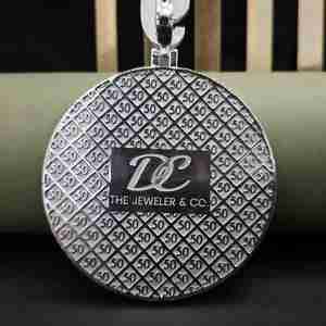 Colgante Hip Hop DM Personalizado Completamente Cubierto de Diamantes con Número 9, Acero Inoxidable, Moissanita 104.33 CT - Product Image 4