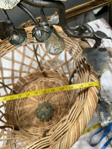 Eye Catching Metal And Rattan Fruit <b>Basket</b> Perfect For <b>Gift</b> Hampers Weddings And Special Occasions And Tabletop Decoration - Product Image 2