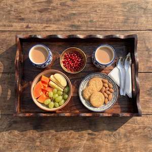 Custom Mango Wooden Serving Tray for Home Decor Handmade Wooden Tray for Dining, Kitchen & Restaurant Use Serving Tray - Product Image 3