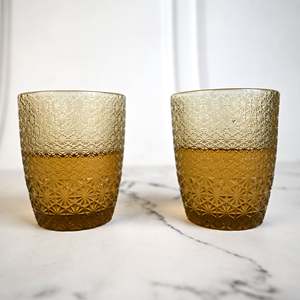 Valley Vintage Floral Reusable 350ml Drinking Glass Set of 2 Transparent <b>Tea</b> <b>Mugs</b> with Novelty Logo Design for Travel Giveaways - Product Image 3