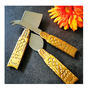 Brass <b>Cheese</b> <b>Set</b> Hot Selling Stainless Steel <b>Cheese</b> <b>Set</b> With Brass Gold Design <b>Cheese</b> Tools Wholesale Price - Product Image 1