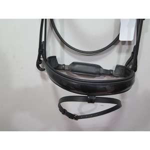 Bridon d'équitation anglais en cuir noir de qualité supérieure FAB International avec frontale ornée de cristaux, durable et élégant, pour l'entraînement et l'équitation - Product Image 3
