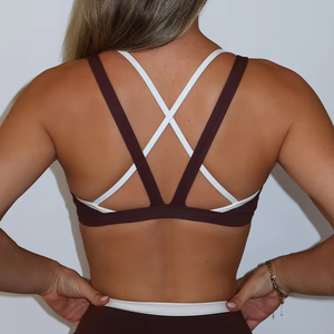 Soutien-gorge de sport respirant à séchage rapide pour femme, personnalisé OEM, color block, haute performance, pour fitness, gym et yoga - Product Image 4