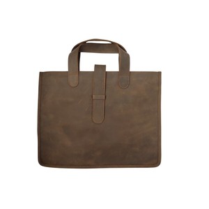 Elegant Vintage Genuine Leather Laptop Briefcases Soft Black Satchel <b>Bags</b> <b>Computer</b> Messenger Design Durable Portable Office Work - Product Image 1