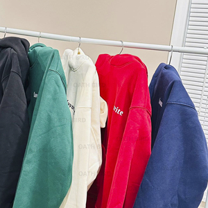 Custom Winter Oversized Drop Shoulder Men 500gsm Thick Fleece Cotton Puff DTF DTG Print Unisex Pullover Hoodies for Streetwear - Product Image 5