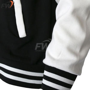 Chaqueta Varsity de Invierno para Hombre, Cuello Alto, Corte Holgado, Uso Diario, Transpirable, Antibacteriana, Ecológica, 100% Lana en la Parte Delantera - Product Image 5