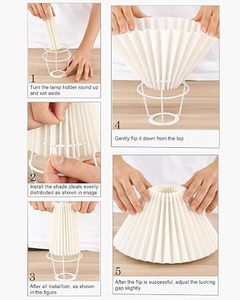 Lámpara de Mesa de Madera Tallada con Diseño Floral Escandinavo Hecha a Mano, Pantalla de Tela Plegada, Diseño Silencioso, Forma de Flor, para Dormitorio, Personalizable - Product Image 4