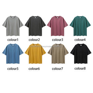 Venta al por mayor de fábrica personalizada cuello grueso Camiseta de algodón blanco caja sólida camiseta en blanco hombres negro boxy fit camiseta - Product Image 4