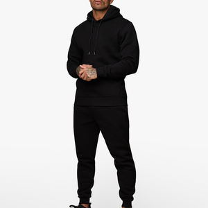 Men Gray <b>Plus</b> <b>Size</b> 2-in-1 Hoodie Tracksuit Jogger Sweatpants <b>Set</b> Casual Sportswear <b>Lounge</b> Outfit Solid Color Full Sleeve - Product Image 1