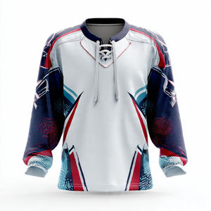 Maillot de hockey sur glace à coupe ample, sublimation, vêtement d'entraînement, hauts de maillot de hockey à manches longues, maillot de hockey sur glace avec cordon de serrage - Product Image 3