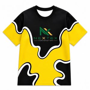 T-shirt de sport personnalisé en gros avec logo, motif ondulé, maillot de sport - Product Image 6