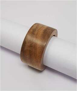 แหวนรองผ้าเช็ดปากไม้เนื้อแข็งแบบเรียบง่าย เป็นมิตรกับสิ่งแวดล้อม ทนทาน ใช้สำหรับโรงแรม งานแต่งงาน และตกแต่งโต๊ะอาหาร - Product Image 3