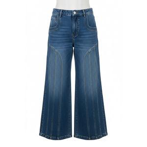 Jeans en denim pour femmes, vente en gros, personnalisables, jeans délavés, jeans à strass - Product Image 2