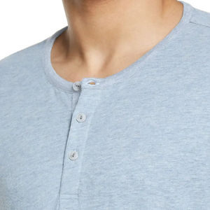 Camiseta Casual de Manga Corta para Hombre, Cuello Redondo, Color Azul Claro, Corte Regular, Tejido de Punto, 100% Algodón, Transpirable, Color Sólido - Product Image 5