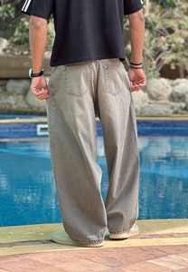 OEM 2026 Custom Manufacturer Men's Stonewashed Straight Denim Jeans Mid Waist Loose Fit Casual Summer Breathable <b>Waterproof</b> - Product Image 3