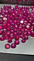 100 pièces/lot de pierres précieuses en rubis naturel rond facetté, couleur rouge, taille 4 mm, pierres en vrac, prix de gros, fabricant de rubis pour l'exportation