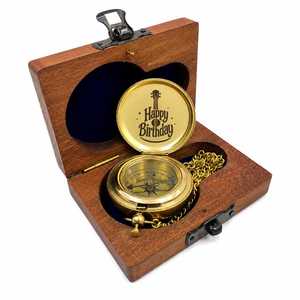 Boussole de voyage décorative Hs Husnain Crafts, artisanale en laiton avec étui en bois dur, navigation maritime directionnelle, meilleurs gadgets nautiques bon marché - Product Image 3