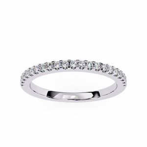 Thin Round Diamond <b>Stacking</b> Eternity 10k 14k 18k White Gold <b>Ring</b> - Product Image 2