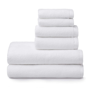 <b>White</b> Cotton <b>Towel</b> Set Rectangular Solid Color Woven Skin-Friendly Home Use Pla in Style - Product Image 4