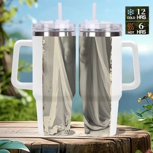 Insulated Tumbler 40oz Stainless Steel Travel Mug With Handle For <b>Hot</b> Cold Drinks - Product Image 2