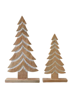 Décoration de table de Noël en bois, mini sapin de Noël blanc vieilli, ensemble de décoration rustique pour la maison - Product Image 5