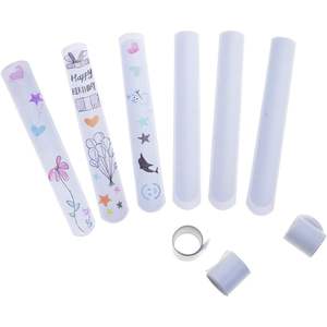 2025 60 PCS DIY Pulseras blancas en blanco Slap para pintar favores de fiesta - Product Image 2