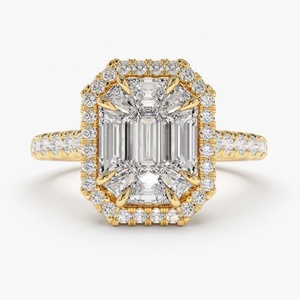 14k Solid Gold <b>Iced</b> Lab Grown Moissanite <b>Ring</b> Brilliant Cut VVS Clarity Original Hip Hop Style for Men's Parties IGI Certified - Product Image 2
