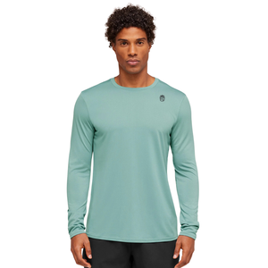 T-shirt à manches longues pour homme, coupe ajustée, couleur turquoise, extensible, pour la gym, l'entraînement, le sport, vêtements de sport décontractés - Product Image 3
