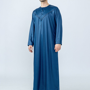 High Quality Muslim Jubba Robe <b>Thobe</b> Casual <b>Men</b> Floor Length Long Sleeve Breathable Lightweight Polyester for Sale - Product Image 5