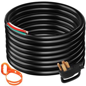 Cable de extensión para generador de 50 amperios, 15 pies, 4 cables, calibre 6, STW, mango portátil de 125V, 250V, V, cables de alimentación para generadores - Product Image 1