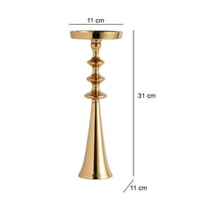 เชิงเทียนโลหะสีทองรูปทรงกระบอกทนความร้อนตกแต่งบ้าน - Product Image 3