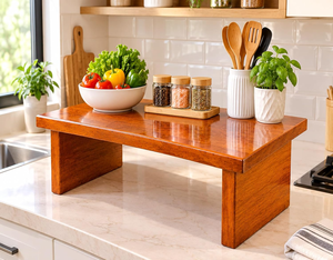Mesa de Centro Rectangular de Madera Maciza, Mesa de Centro de Madera Hecha a Mano con Patas de Panel para Sala de Estar, Hogar y Estilo Rústico Moderno - Product Image 2