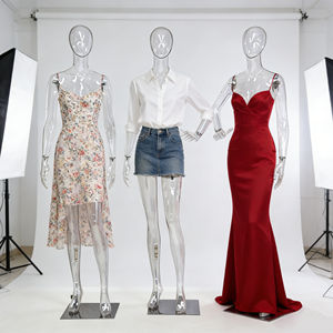 Maniquí <span class=keywords><strong>Transparente</strong></span> 3D de Material PC Ecológico, Maniquí Masculino y Femenino <span class=keywords><strong>Transparente</strong></span> de Cuerpo Completo para Exhibición de Ropa - Product Image 1