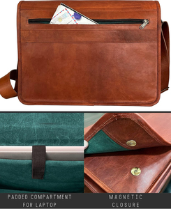 Chic Laptop Bag Premium Genuine Leather Soft Case Custom GREEN <b>Book</b> <b>Sleeve</b> High Quality Cover For Men & Women Wholesale OEM - Product Image 4