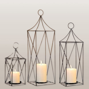 Faroles Metálicos Rústicos Modernos en Acabado Negro Mate, Farol de Metal para Velas con los Mejores Precios para Decoración del Hogar y Jardín - Product Image 6