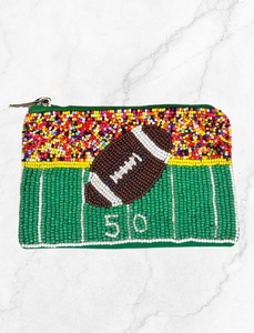 Nuevo Monedero de Cuentas con Diseño de Estadio de Fútbol, Cartera Deportiva Hecha a Mano con Cremallera, Mini Bolsa para Aficionados, Ideal para Regalos del Día del Partido 2026 - Product Image 1