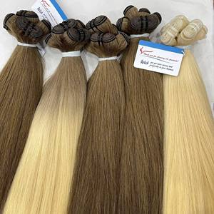 Extensions de cheveux vierges vietnamiens ondulés de qualité supérieure, tissage double à la machine, mèches soigneusement peignées, blond 613, lots haut de gamme 100g - Product Image 6