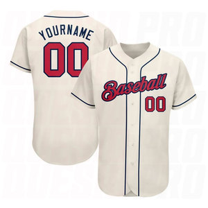 Maillot de baseball personnalisé rouge marine authentique, uniforme d'équipe haut de gamme, logo personnalisé, nom et numéro du joueur, respirant - Product Image 1