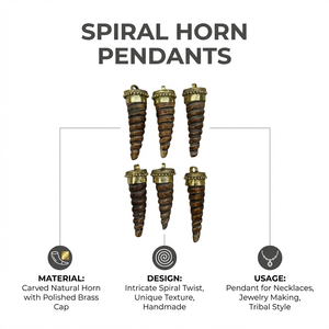 จี้เปลือกหอยมุกธรรมชาติแกะสลักด้วยมือ สไตล์วินเทจ โบโฮ สำหรับทำเครื่องประดับ DIY เป็นมิตรกับสิ่งแวดล้อม เครื่องประดับชาติพันธุ์ สีดำและสีเบจ - Product Image 6