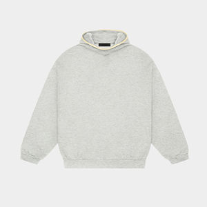 Ensemble jogging et sweat à capuche unisexe gris clair en polaire 100 % polyester brodé sur mesure, respirant et décontracté, coupe oversize, collection 2026 – Vente en gros - Product Image 6